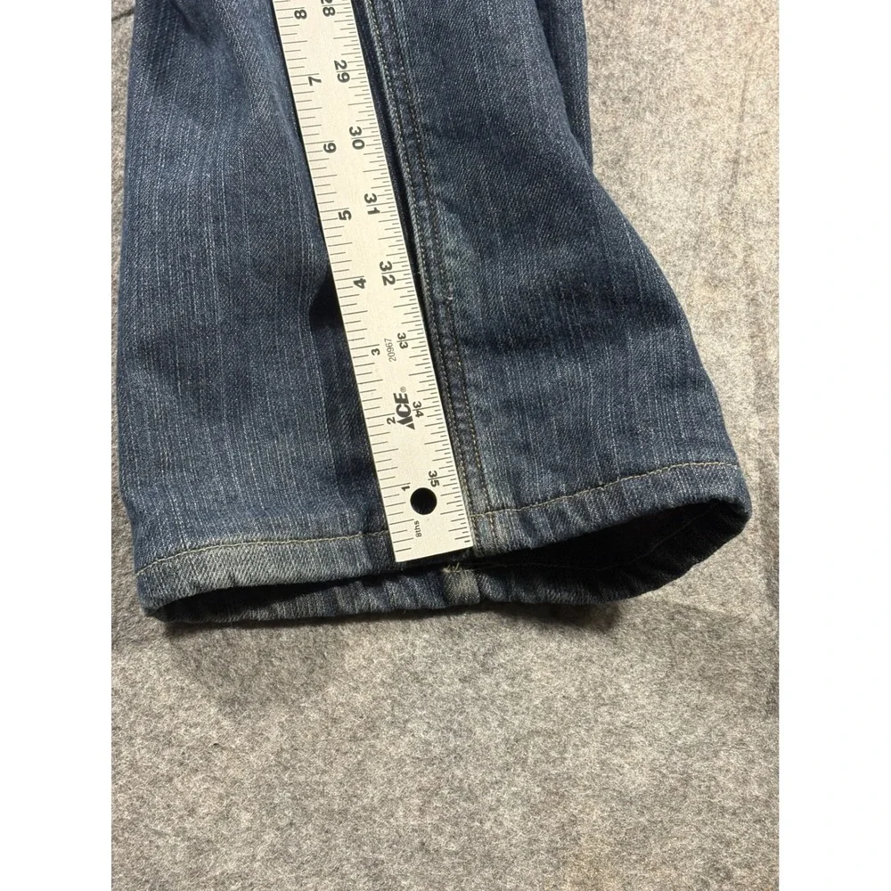 Lands End Mens Traditional Fit Tapered Leg Jeans 42x32 Blue Flannel‎ Lined Denim